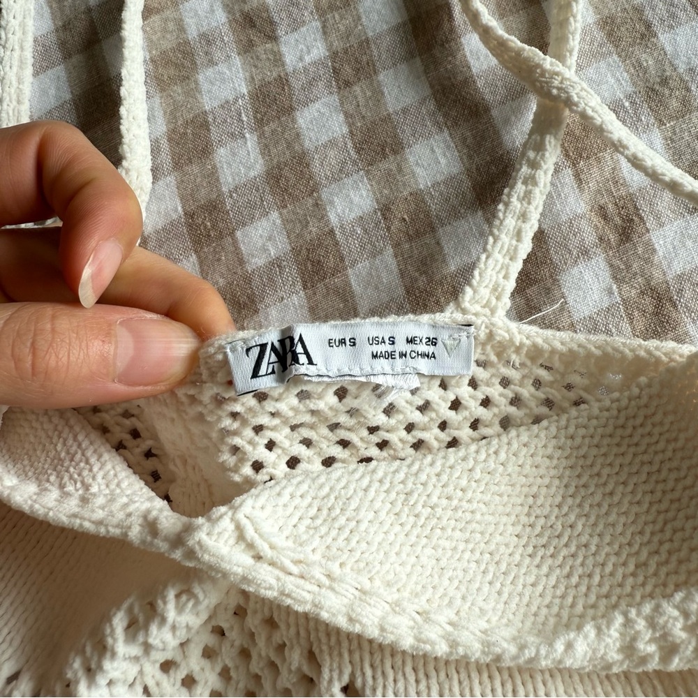 Zara Cream Knit Bralette and Shorts Set - Picture 9 of 12